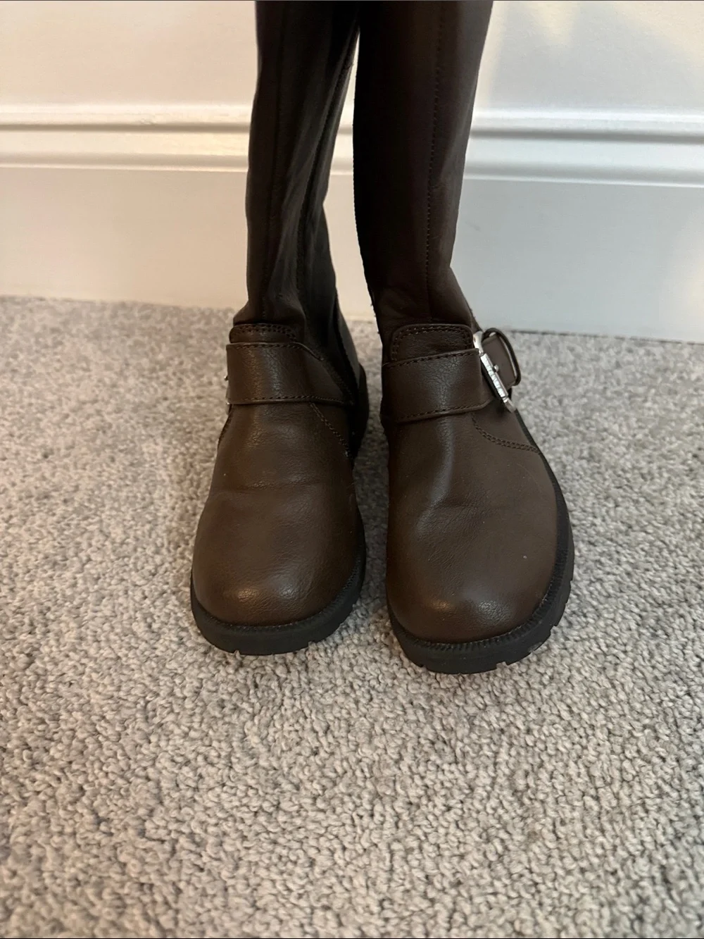 Gently worn The Children's Place Brown Tall Riding Boots with Buckle
